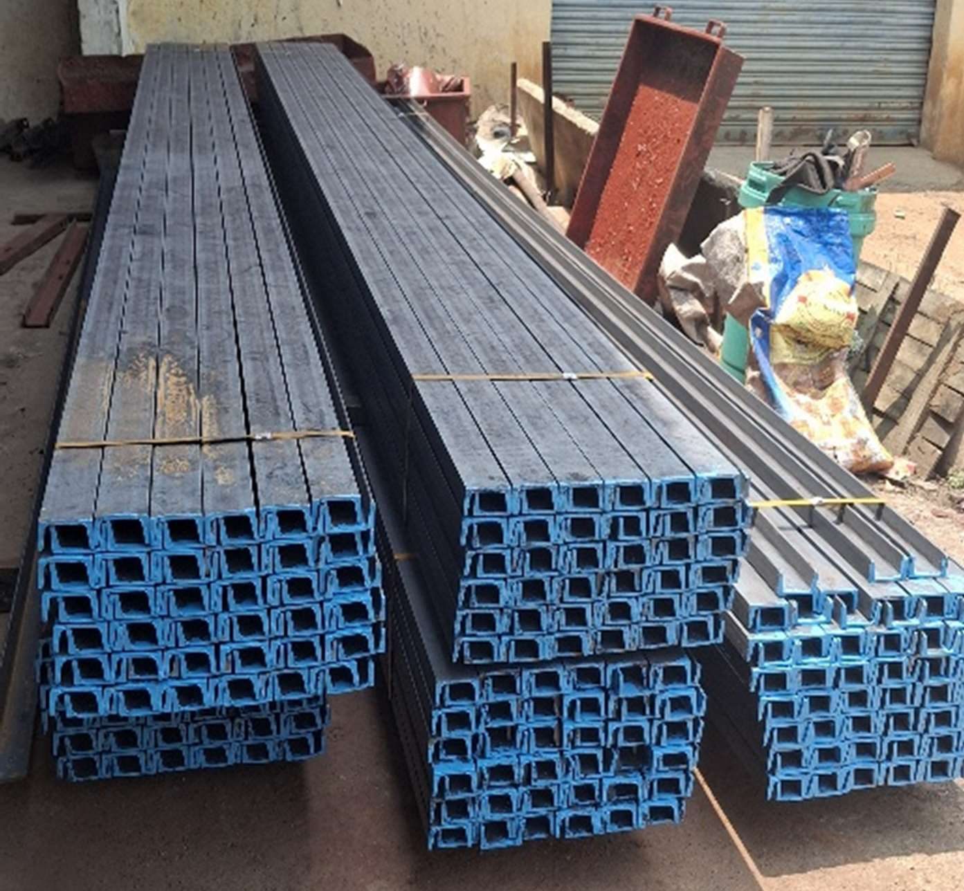 Channel stock ready for punching and painting
